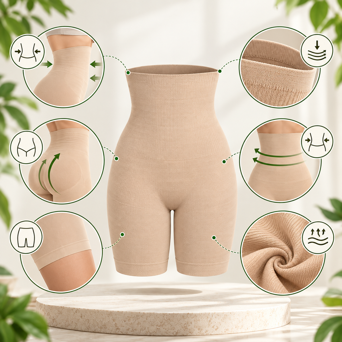 4-in-1 Tummy Tucker - Quick Slim Shaper for Tummy, Thighs, Hips, Back [COOL & BREATHABLE]